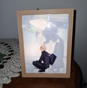 Framed Anime Art with Wooden Frame